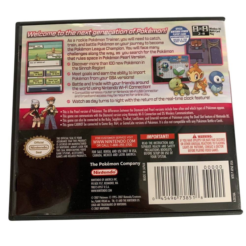 Pokemon Pearl Version Nintendo DS CIB Complete Authentic Case Manual Inserts - Picture 6 of 9